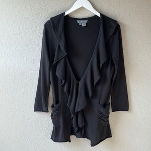 ECCOCI  Waterfall Collar Cardigan Sweater Size Medium